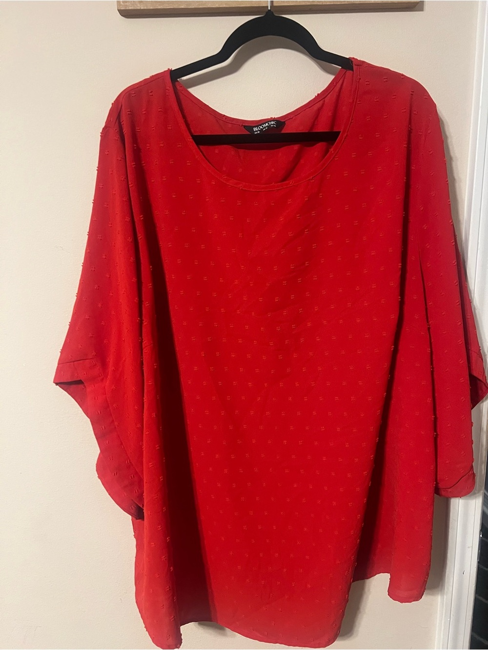 BloomChic Red Scoop Neck Dolman Tunic